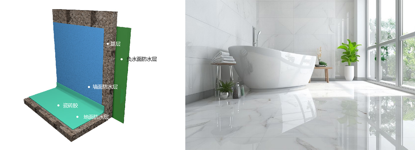 濕區(qū)背水面墻面